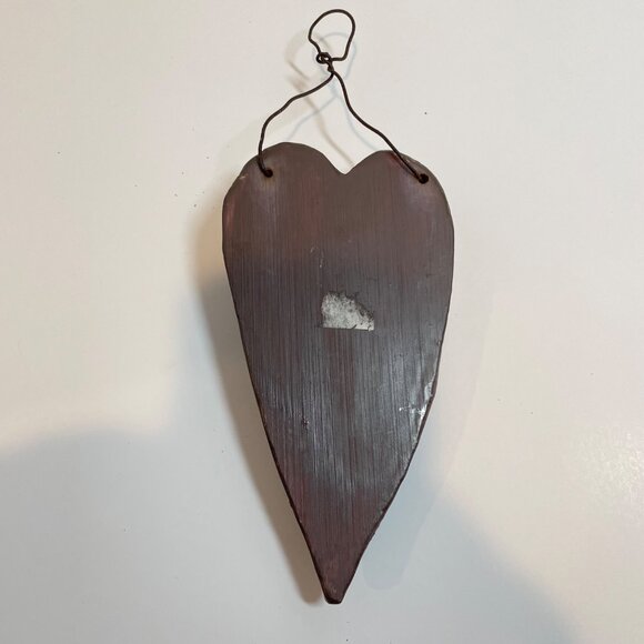 God Bless America Heart-Shaped Hanging Plaque with Angel Design 8" Tall - Picture 3 of 6